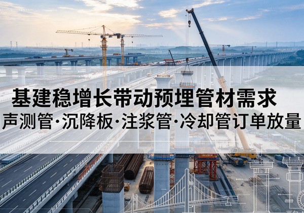 咸阳基建稳增长带动预埋监测管材需求，声测管、沉降板、注浆管订单持续放量
